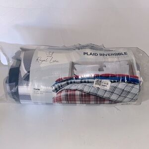 Royal Luxe Plaid Reversible Soft Brushed Microfiber Comforter Twin XL